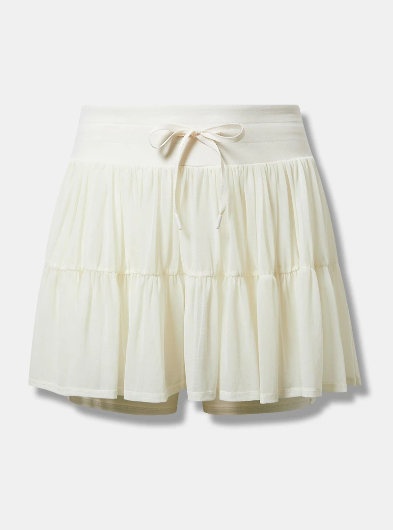Mesh Ruffle Active Skirt with Bike Short