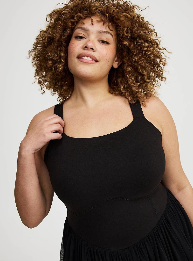 Performance Core Mesh Ruffle 2fer Active Dress