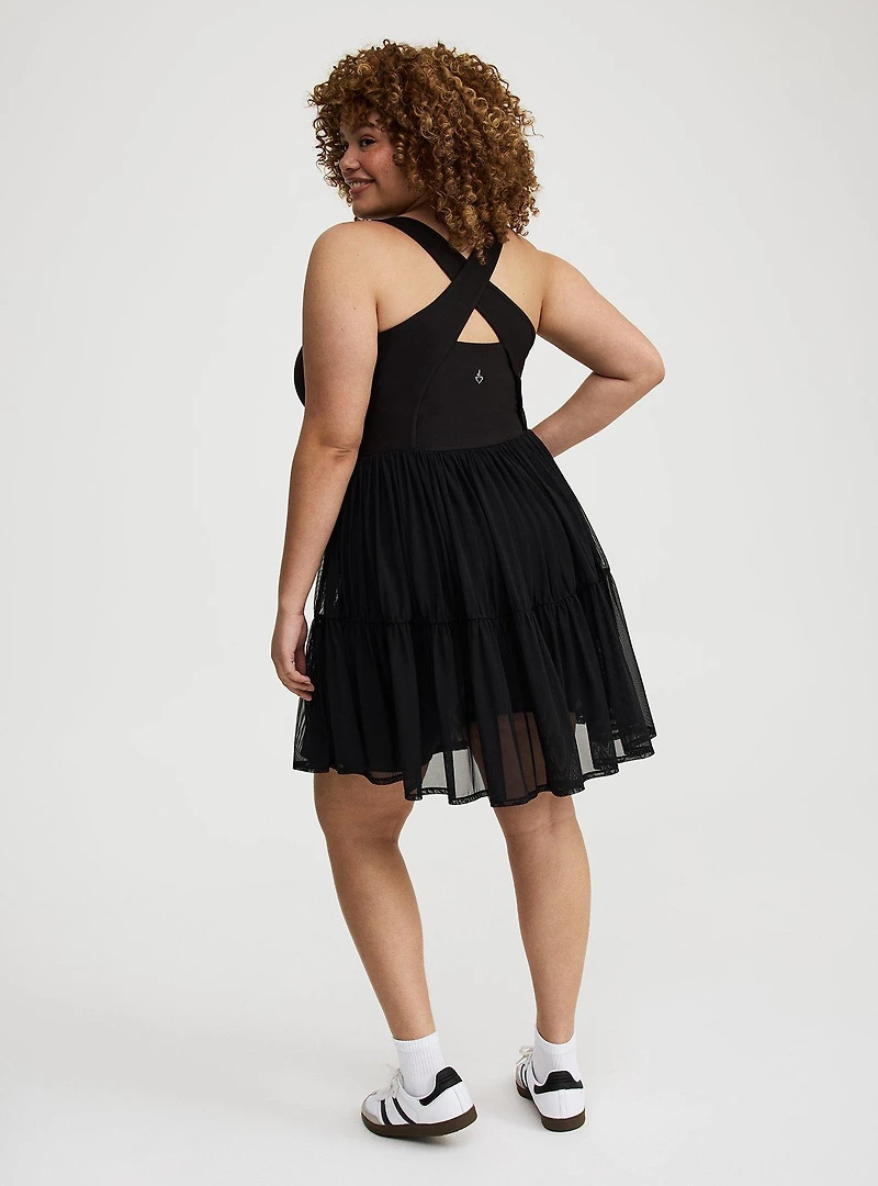 Performance Core Mesh Ruffle 2fer Active Dress
