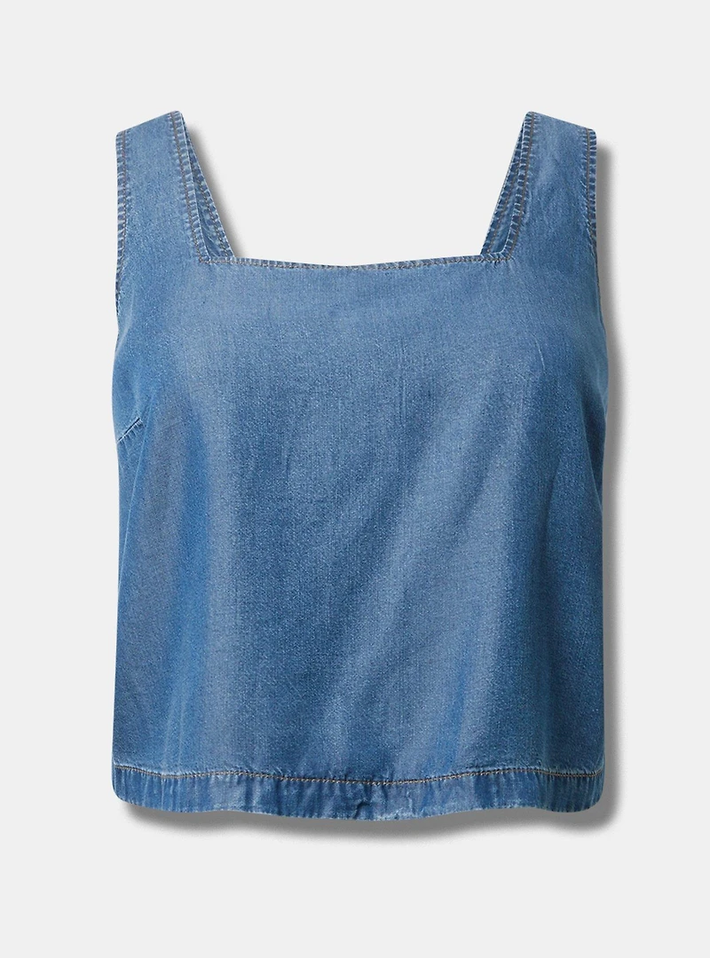 Tencel Square Neck Top