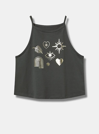 Symbols Foxy High Neck Crop Tank