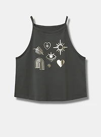 Symbols Foxy High Neck Crop Tank