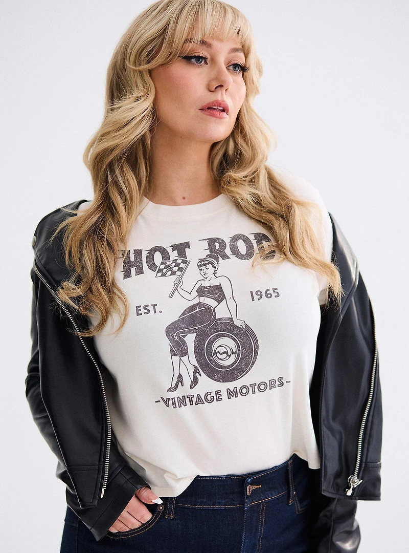 Retro Chic Hot Rod Ringer Tee