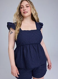 Belle Isle Eyelet Babydoll Top