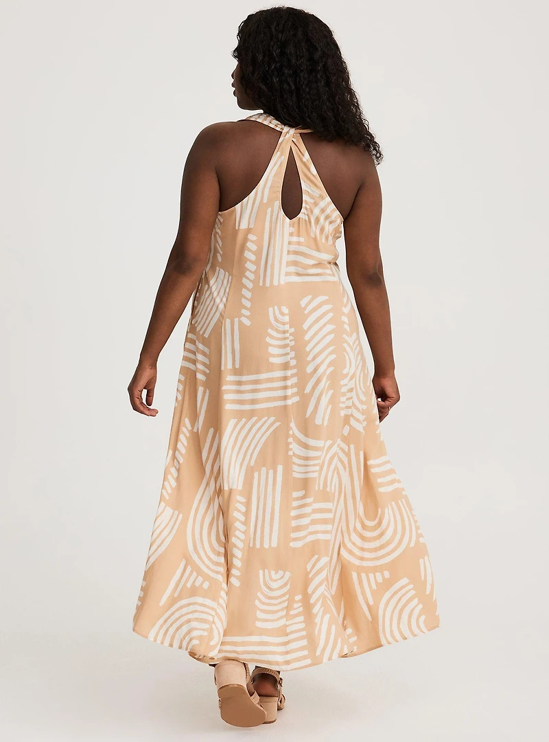 Challis Twist Back Maxi Dress