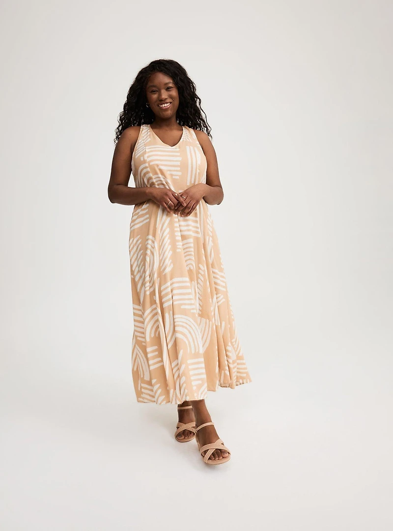 Challis Twist Back Maxi Dress