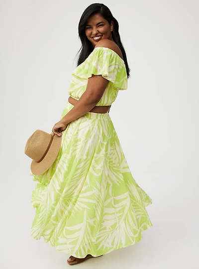 Off-Shoulder Hi-Lo Skirt Set