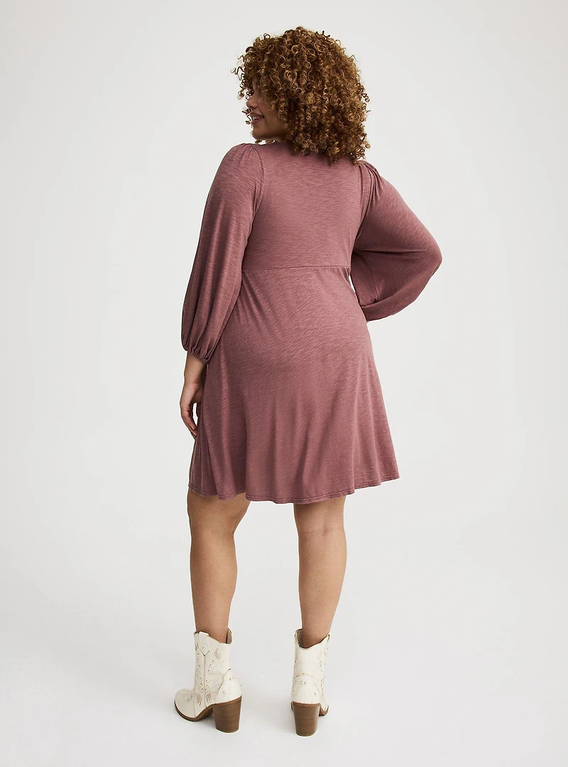 Deep V-Neck Mini Dress