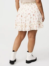 Smocked Ruffle Mini Skirt