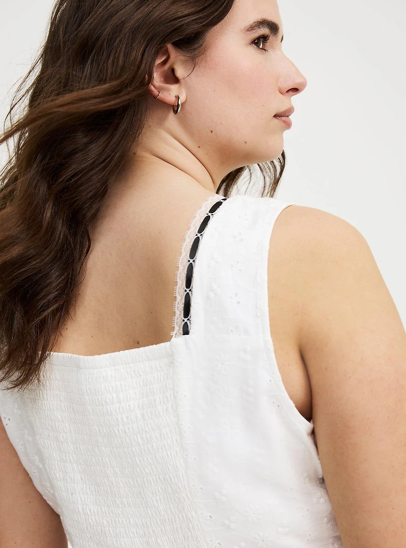 Peplum Eyelet Top