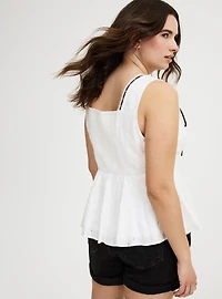 Peplum Eyelet Top