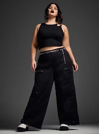 Nightfall Foxy Metal Clasp Crop Tank