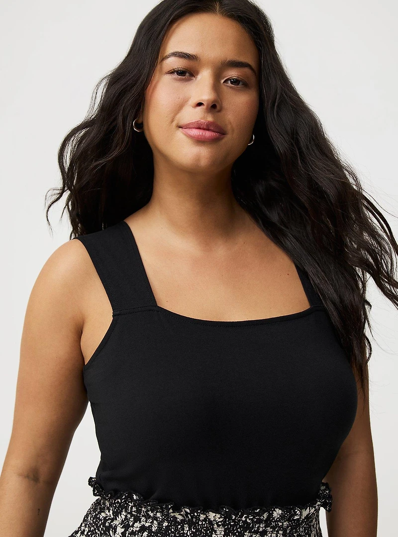 Foxy Square Neck Crop Tank