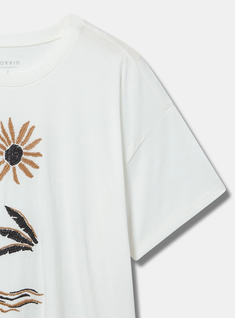 Beach Symbols Oversized Heritage Jersey Embroidered Tee