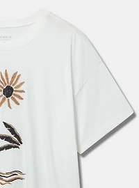 Beach Symbols Oversized Heritage Jersey Embroidered Tee