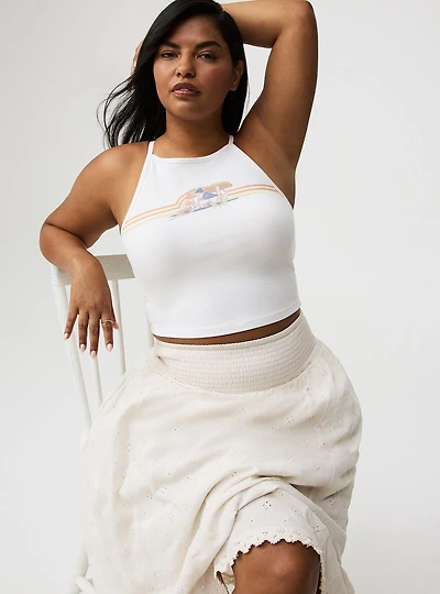 Mushroom Foxy High Neck Crop Tank