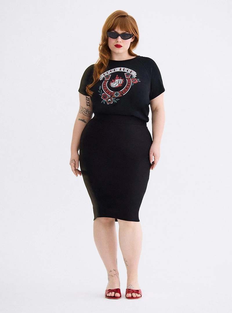 Retro Chic Good Luck Ringer Tee