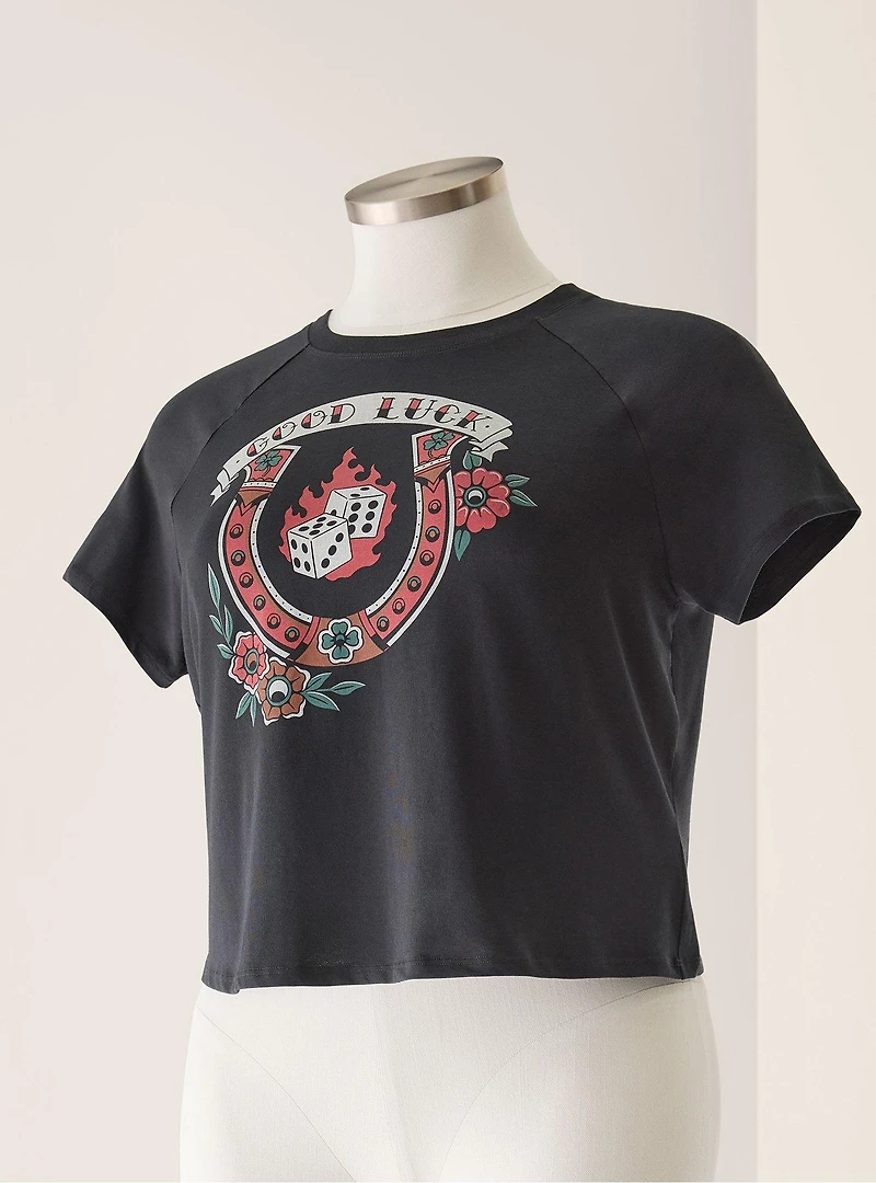 Retro Chic Good Luck Ringer Tee