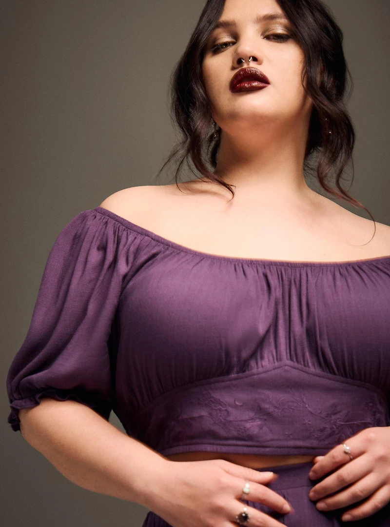 Nightfall Embroidered Crop Top