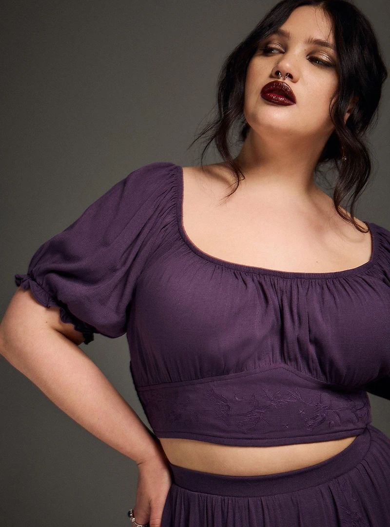 Nightfall Embroidered Crop Top