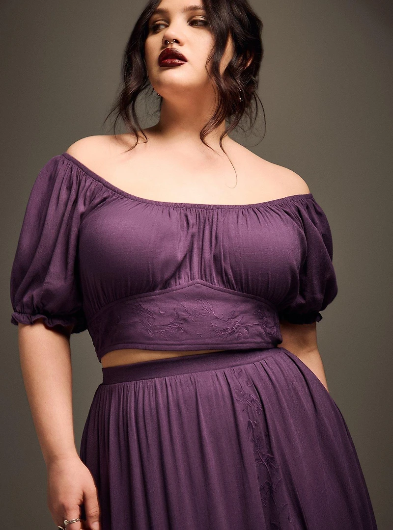 Nightfall Embroidered Crop Top