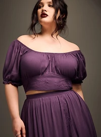 Nightfall Embroidered Crop Top