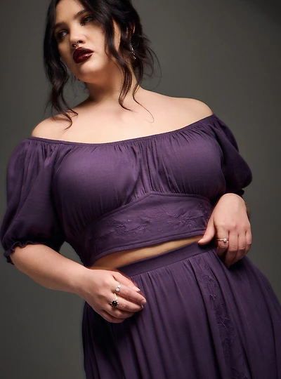 Nightfall Embroidered Crop Top