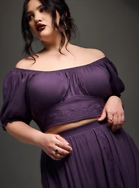 Nightfall Embroidered Crop Top