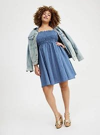 Smocked Tube Mini Dress