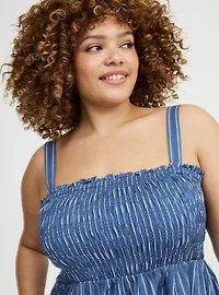Smocked Tube Mini Dress
