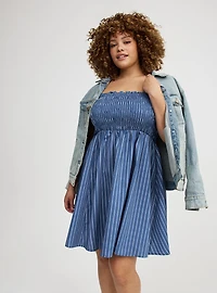 Smocked Tube Mini Dress