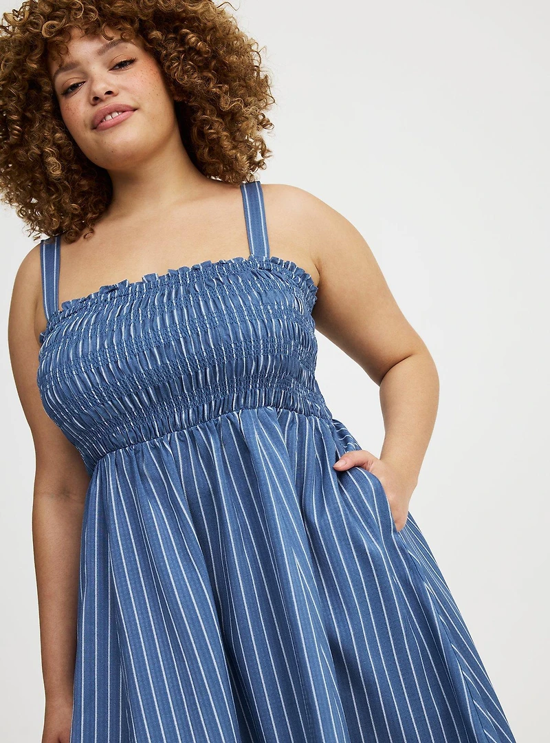 Smocked Tube Mini Dress