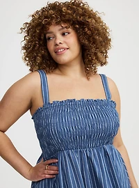 Smocked Tube Mini Dress