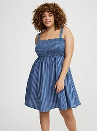 Smocked Tube Mini Dress