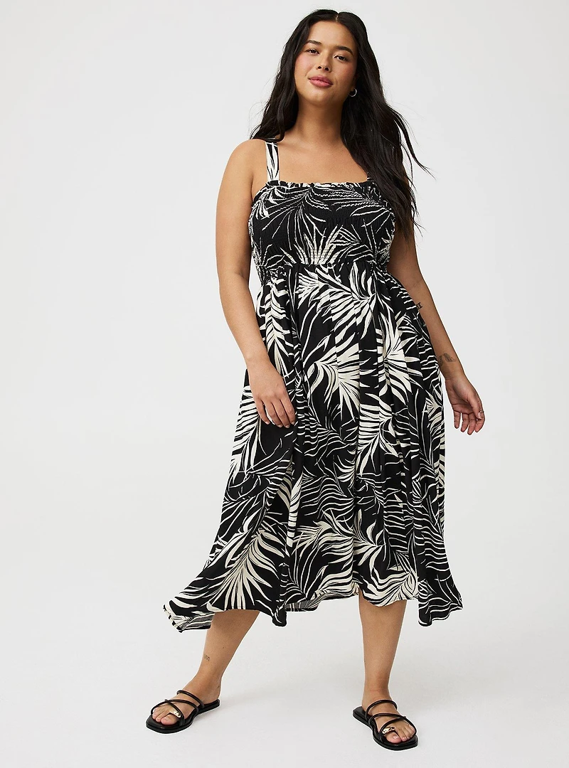 Midi Smocked Bodice Dress