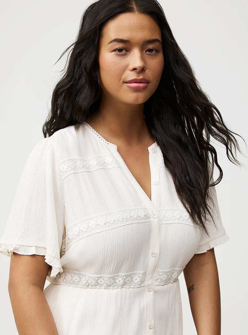 Flutter Sleeve Maxi Dress
