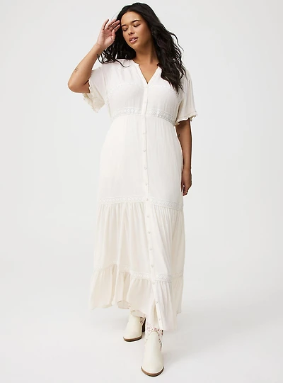 Flutter Sleeve Maxi Dress