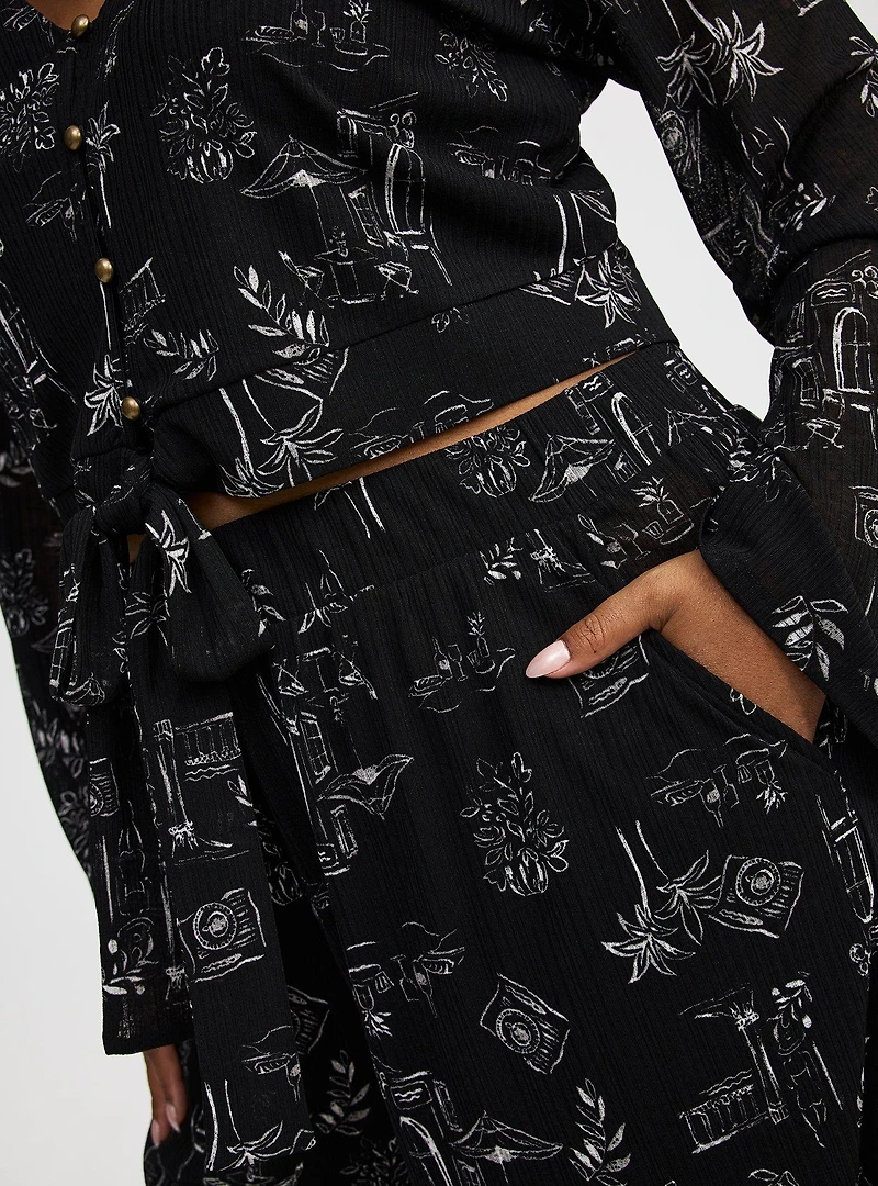 V-Neck Pant Set