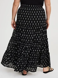 Maxi Tiered Drawstring Skirt