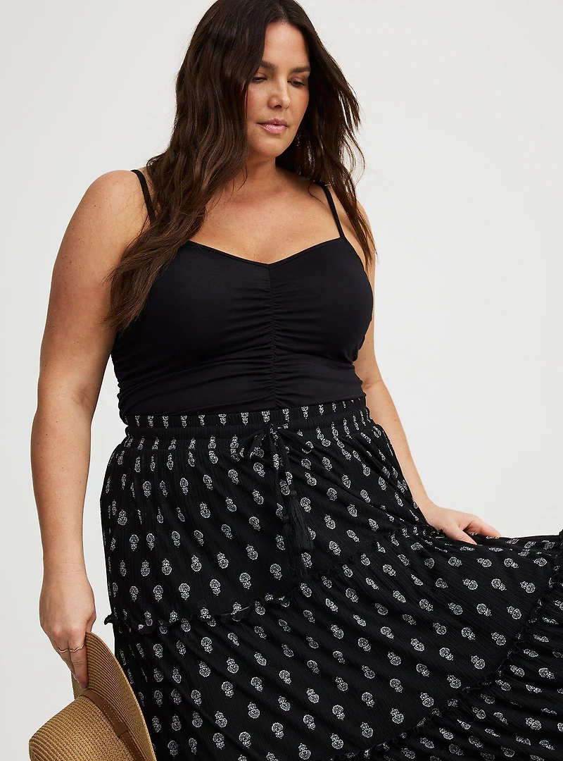 Maxi Tiered Drawstring Skirt