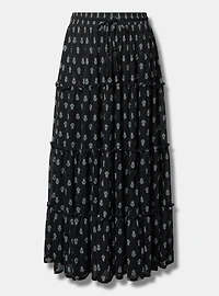 Maxi Tiered Drawstring Skirt