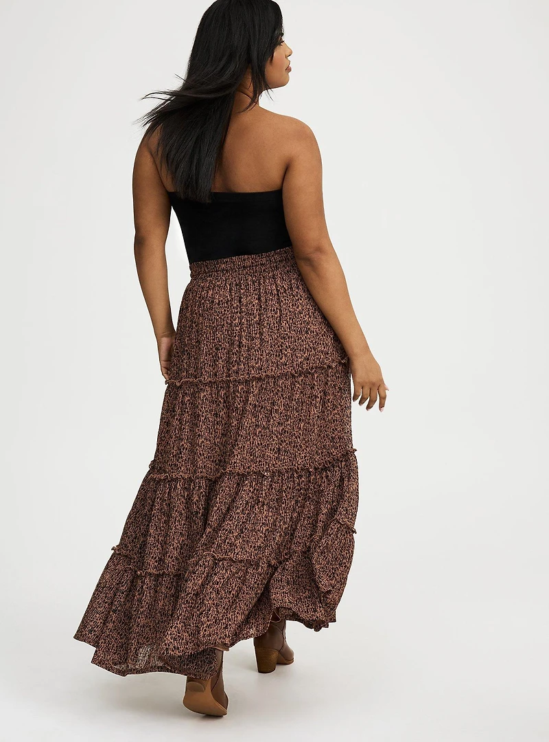 Maxi Tiered Drawstring Skirt
