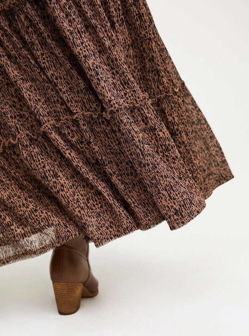 Maxi Tiered Drawstring Skirt