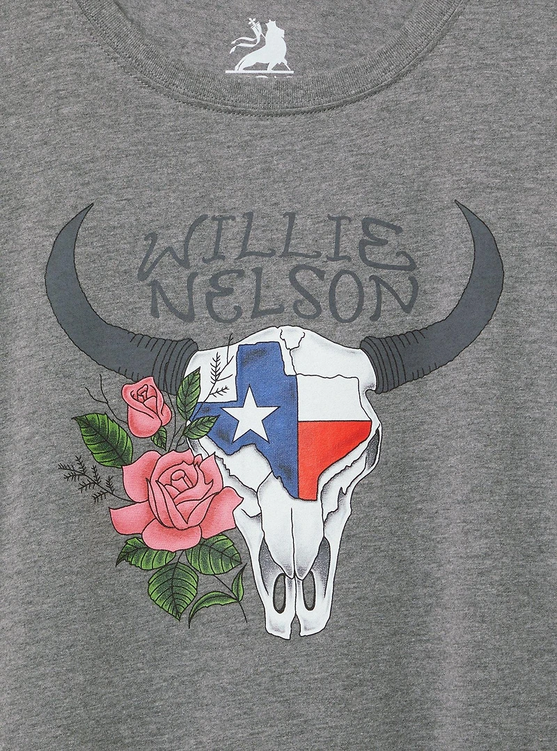 Willie Nelson Steer Skull Classic Cotton Crew Tee