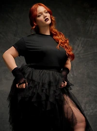 Nightfall Ruffle Midi Skirt