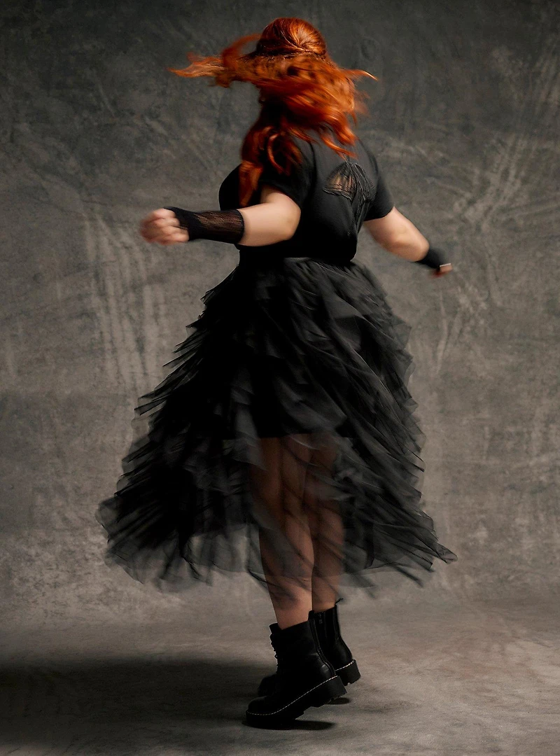 Nightfall Ruffle Midi Skirt