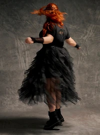 Nightfall Ruffle Midi Skirt