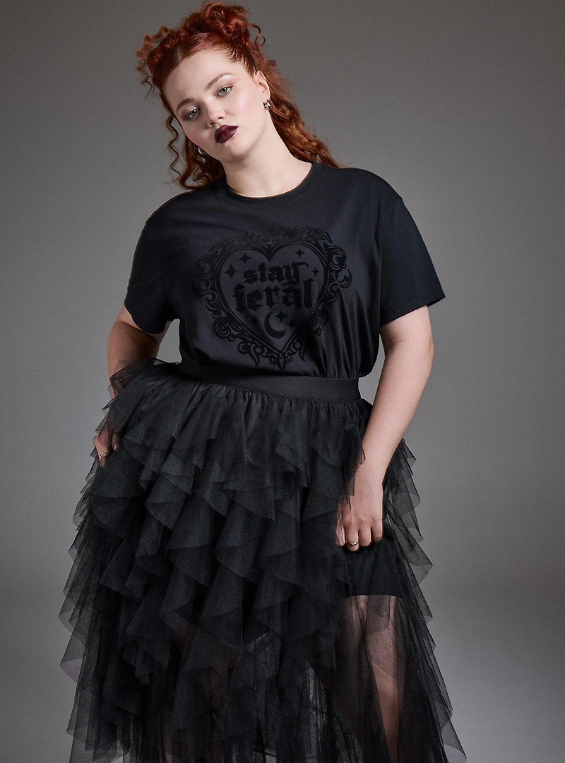 Nightfall Ruffle Midi Skirt