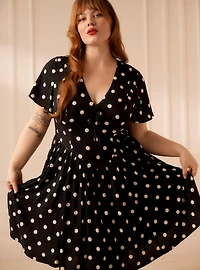Retro Chic Flutter Swing Dress