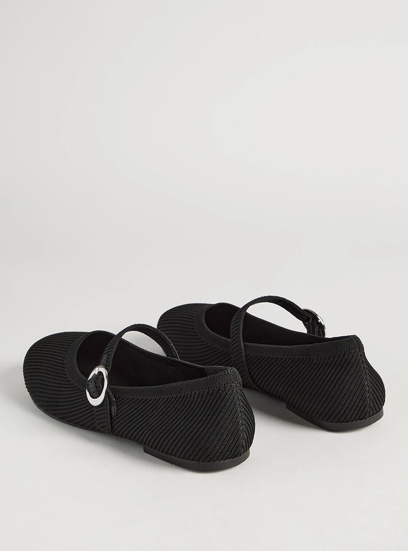 Stretch Knit Mary Jane Flat